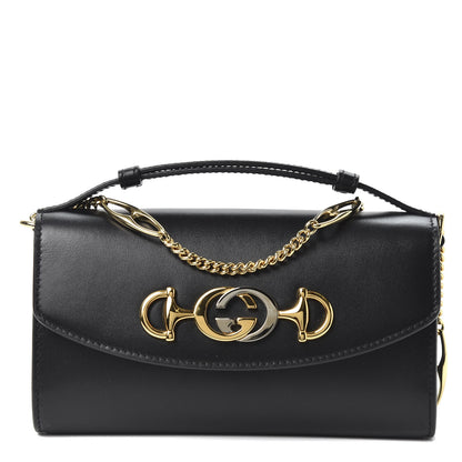 Gucci Smooth Calfskin Mini Zumi Shoulder Bag Black 1 of 9
