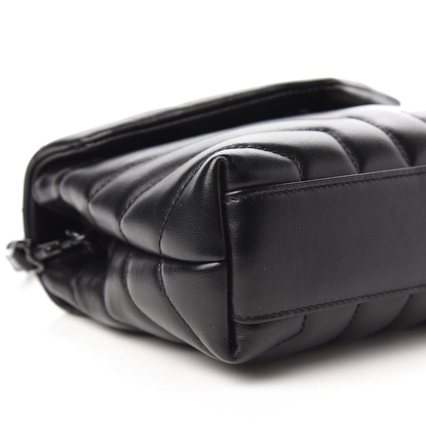 Calfskin Y Quilted Monogram Toy Loulou Crossbody Bag Black