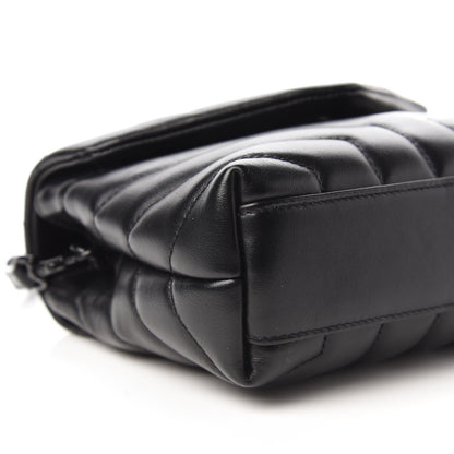 Saint Laurent Calfskin Y Quilted Monogram Toy Loulou Crossbody Bag Black 6 of 9