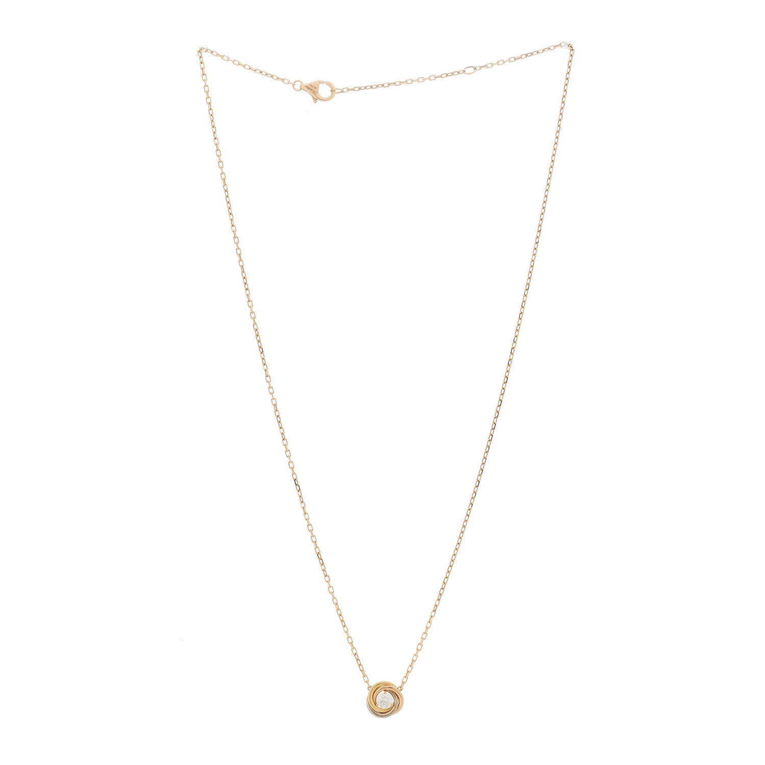Cartier 18K Pink White Yellow Gold Diamond Trinity De Cartier Pendant Necklace 4 of 10