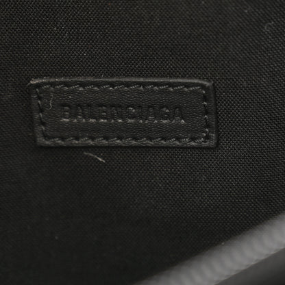 Balenciaga Grained Calfskin Tape Logo Explorer Belt Bag Black White 6 of 11