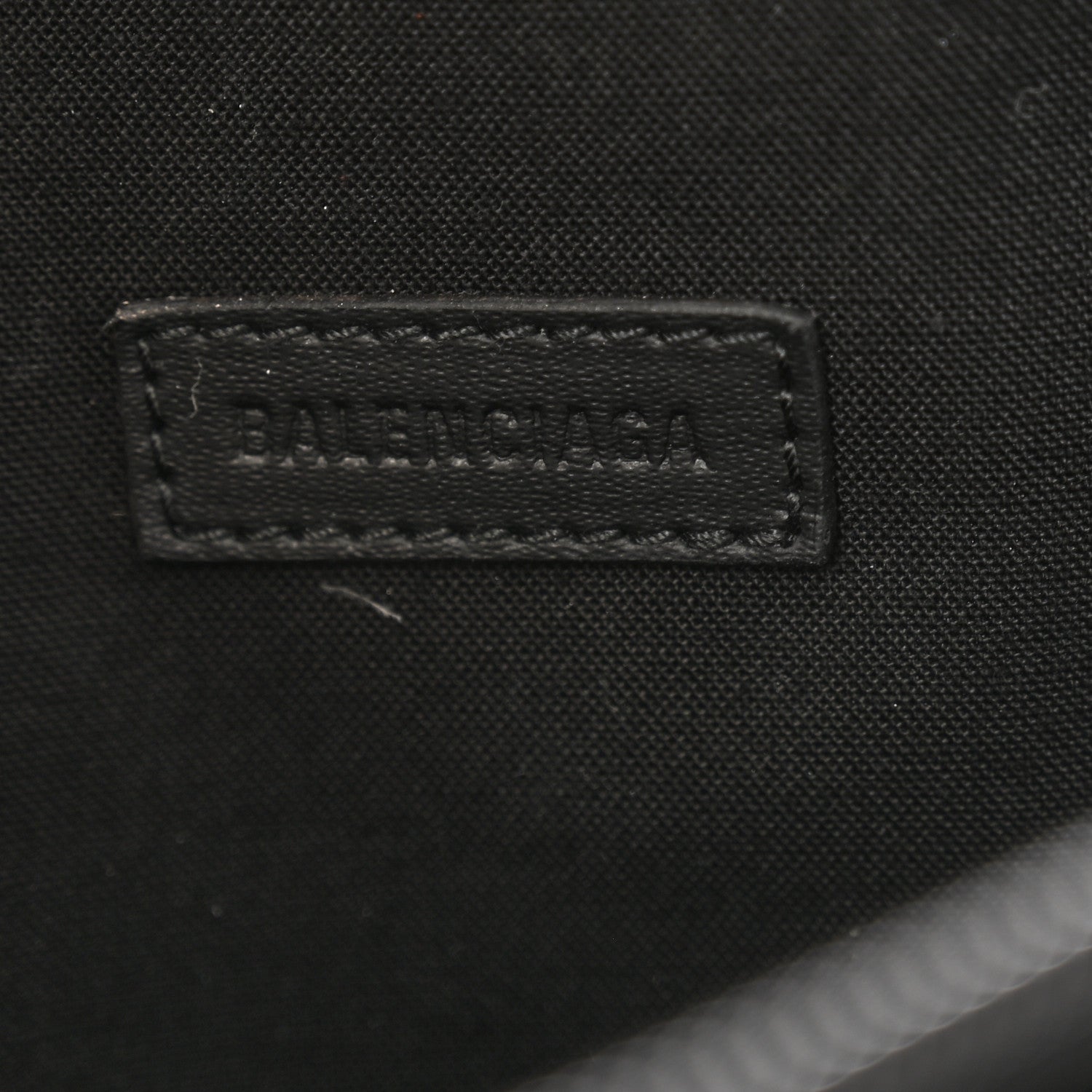 Balenciaga Grained Calfskin Tape Logo Explorer Belt Bag Black White 6 of 11