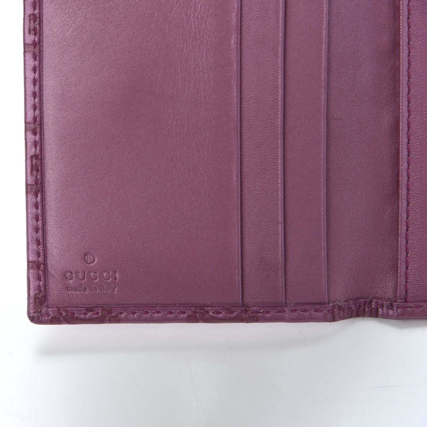 Metallic Soft Guccissima Heart Travel Wallet Fresia Rose