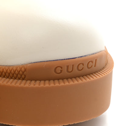 Gucci Calfskin GG Supreme Monogram Nappa Quilted Lace Up Ankle Boots 38.5 Mystic White Beige 10 of 14