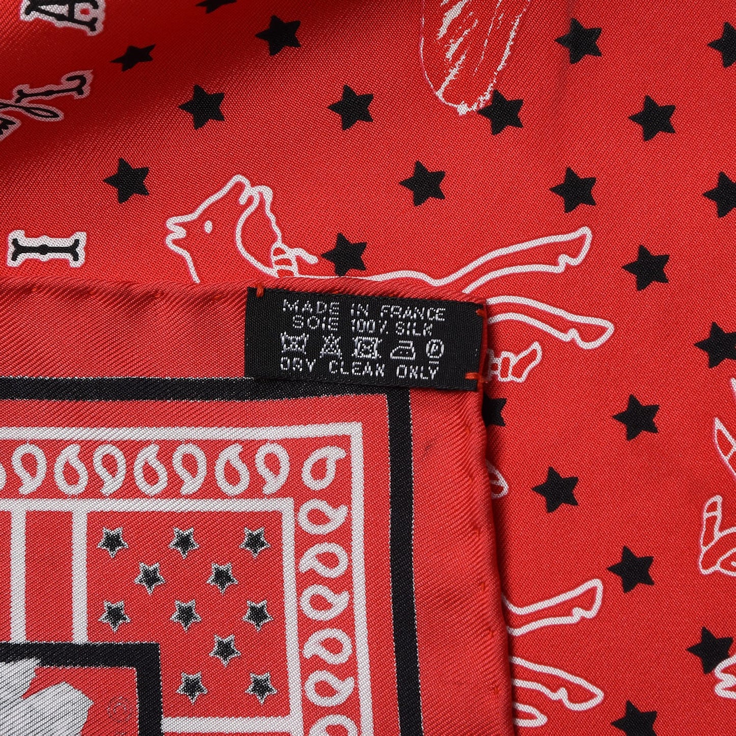 Silk Pani La Shar Pawnee Bandana Scarf 55 Rouge Noir Blanc