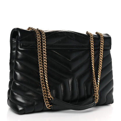Saint Laurent Calfskin Y Quilted Monogram Medium Loulou Chain Satchel Black 3 of 9