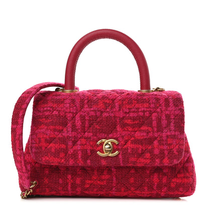 Chanel Tweed Mini Coco Handle Flap Fuchsia 1 of 9
