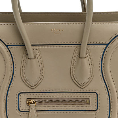 Celine Smooth Calfskin Interstice Micro Luggage Beige Blue 6 of 8