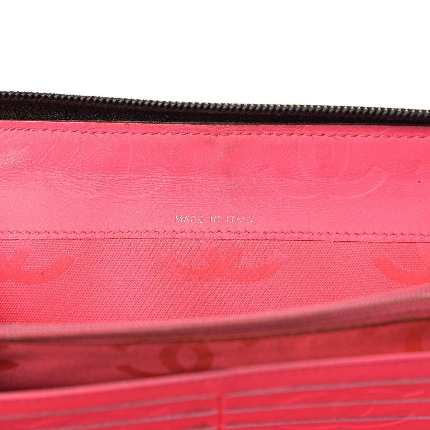 Calfskin Cambon Zip Around Organizer Wallet Black