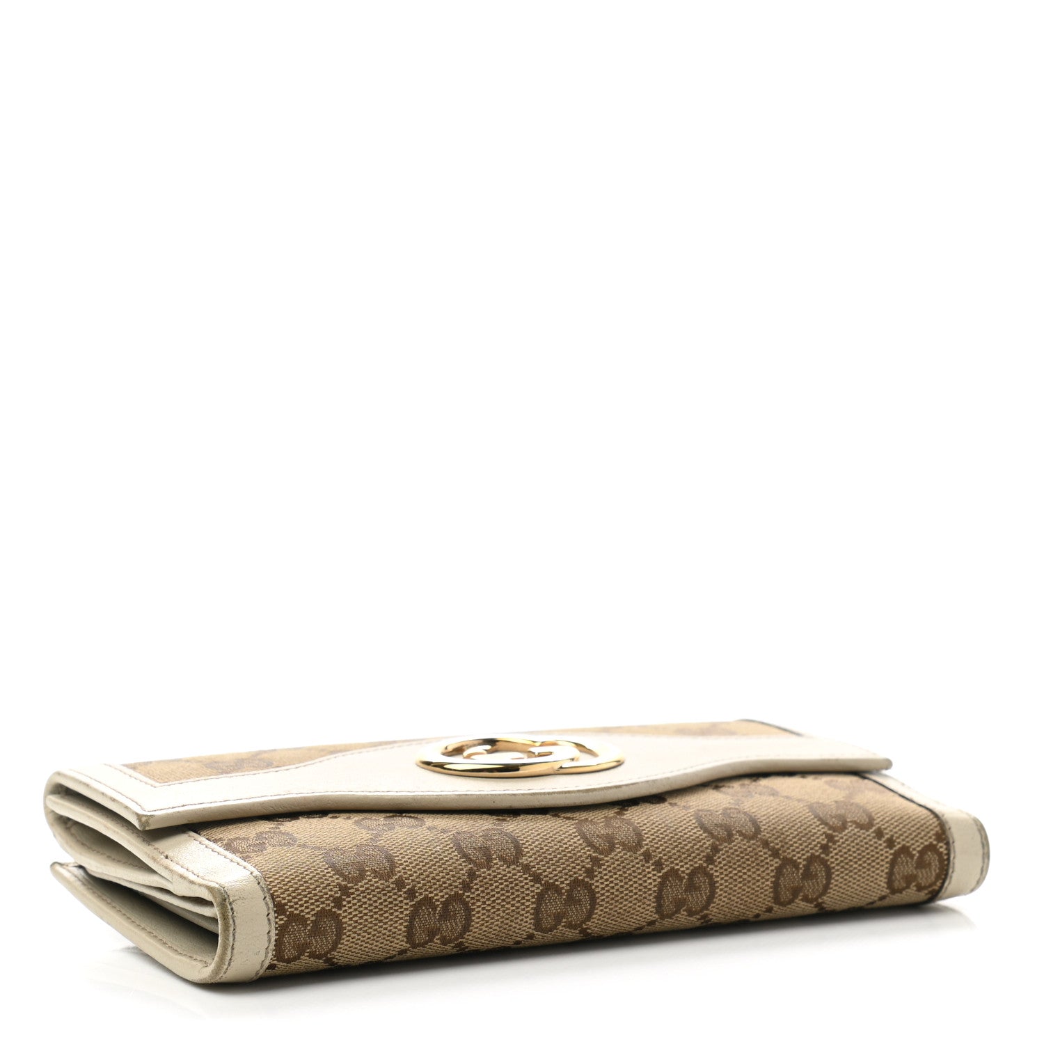 Gucci Monogram Margaux Calfskin Sukey Continental Organizer Wallet Beige Ebony Mystic White 4 of 10