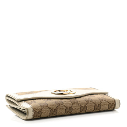 Gucci Monogram Margaux Calfskin Sukey Continental Organizer Wallet Beige Ebony Mystic White 4 of 10