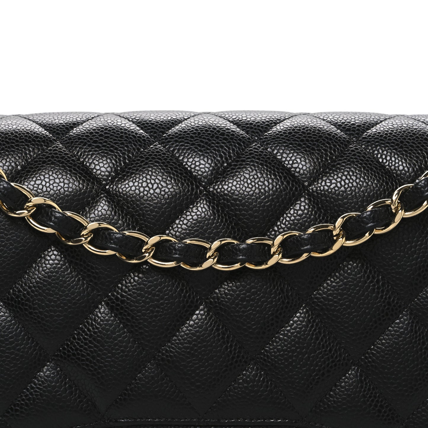 Caviar Quilted Jumbo Double Flap Black