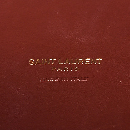 Saint Laurent Calfskin Crocodile Embossed Small Sac de Jour Dark Blood 9 of 10