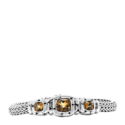 John Hardy Sterling Silver Citrine Batu Kali Three Station Bracelet 1 of 6
