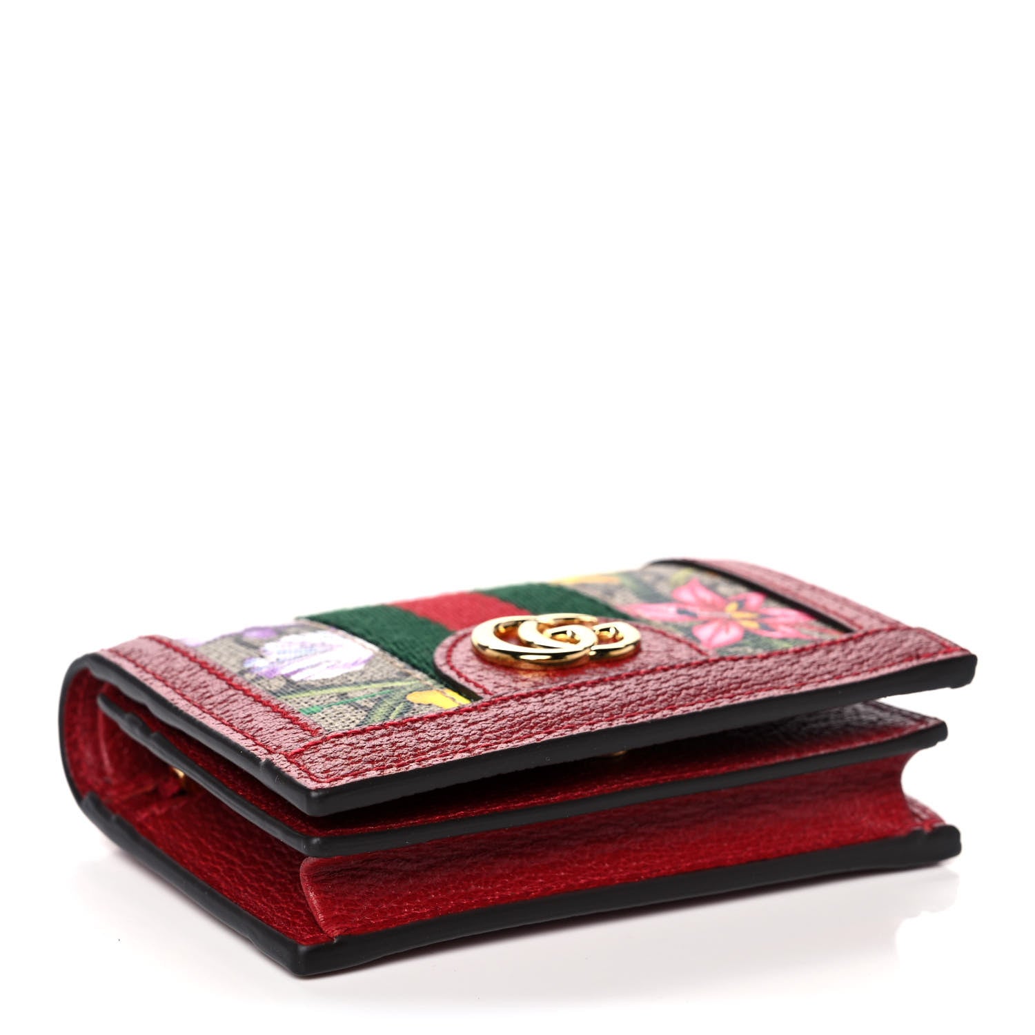 Gucci GG Supreme Monogram Flora Web Ophidia Card Case Red 4 of 12