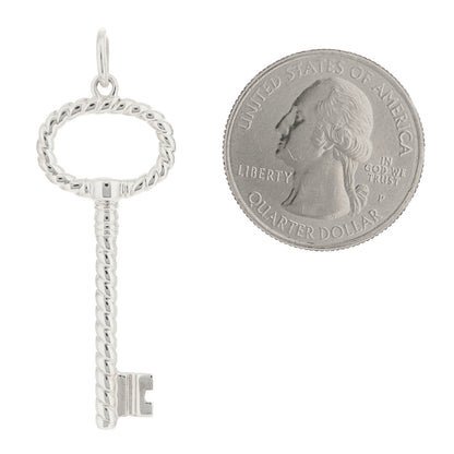 Tiffany Sterling Silver Twist Oval Key Pendant 2 of 3