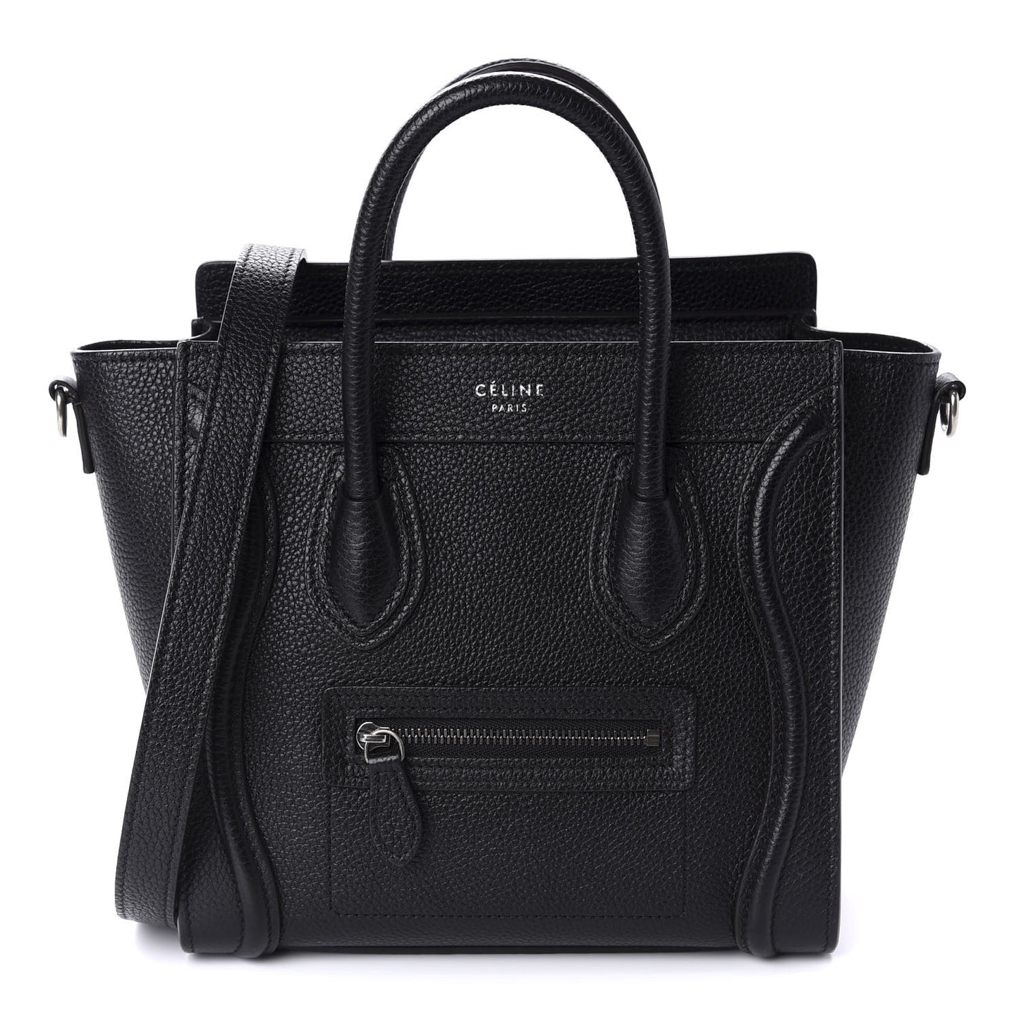 Drummed Calfskin Nano Luggage Black