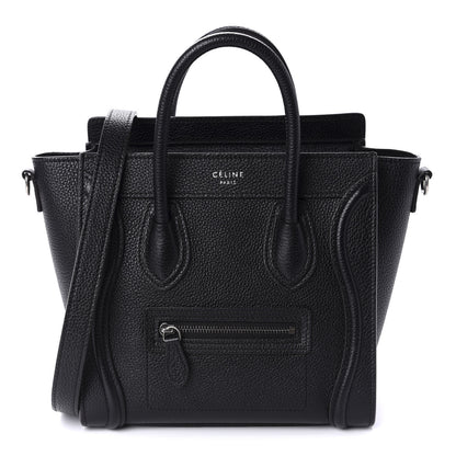 Celine Drummed Calfskin Nano Luggage Black 1 of 10