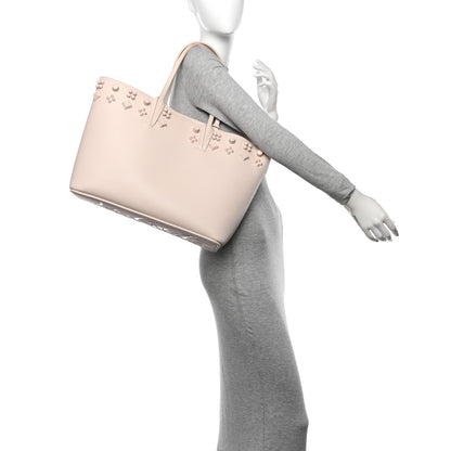 Christian Louboutin Calfskin Empire Spike Studded East West Cabata Tote Leche 2 of 11