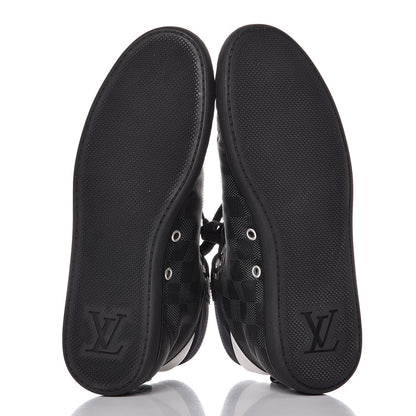 Louis Vuitton Nylon Damier Graphite Baseball High Top Sneaker Boots 5.5 5 of 8