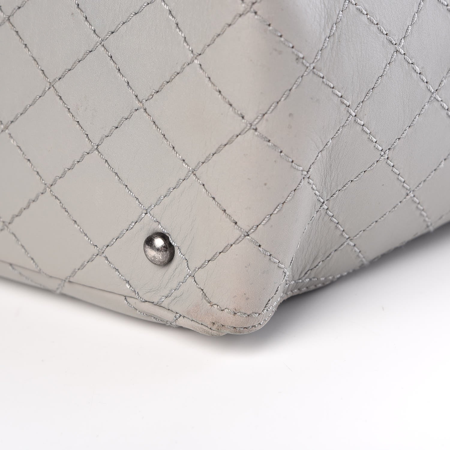 Chanel Calfskin Stitched Medium Shopping Tote Grey 16 of 16