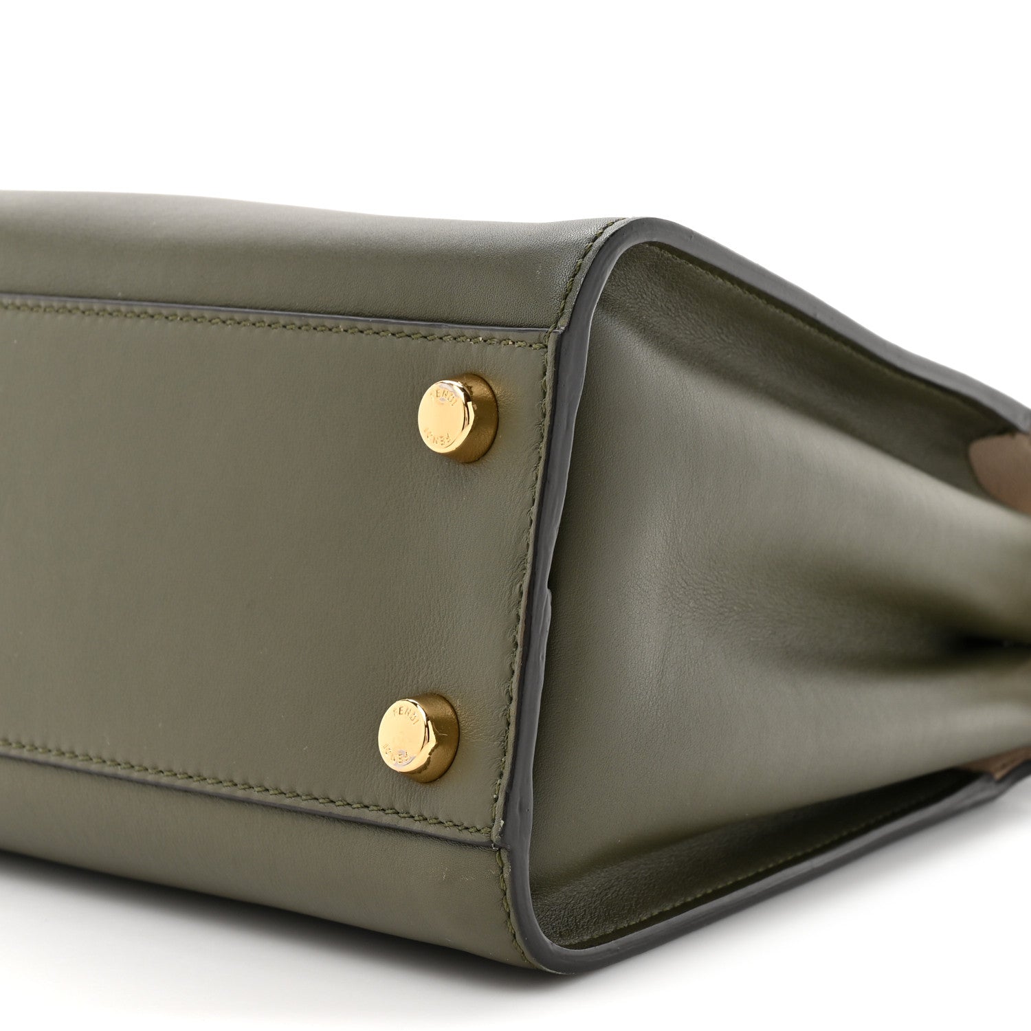 Fendi Vitello Tahiti Burro Medium Peekaboo Iconic Essentially Satchel Asparago Camelia 10 of 12