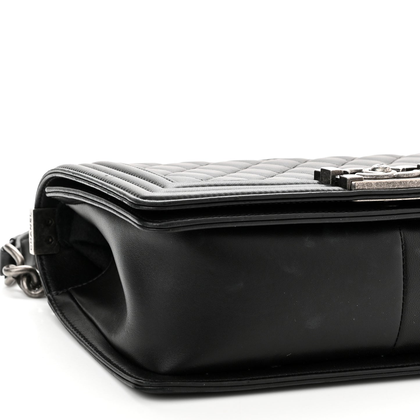Lambskin Quilted Medium Boy Flap Black
