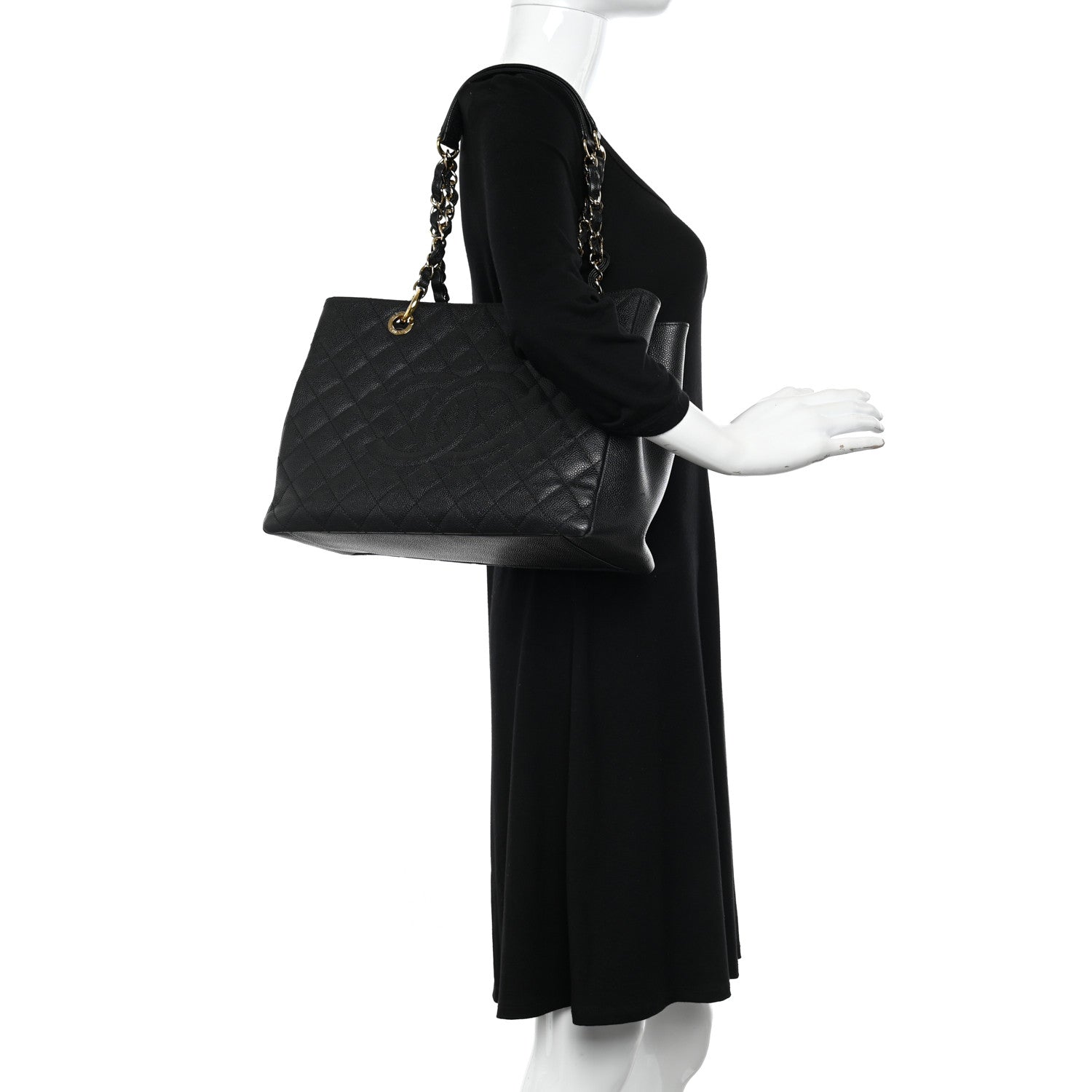 Chanel Caviar Quilted Grand Shopping Tote GST Black 2 of 11