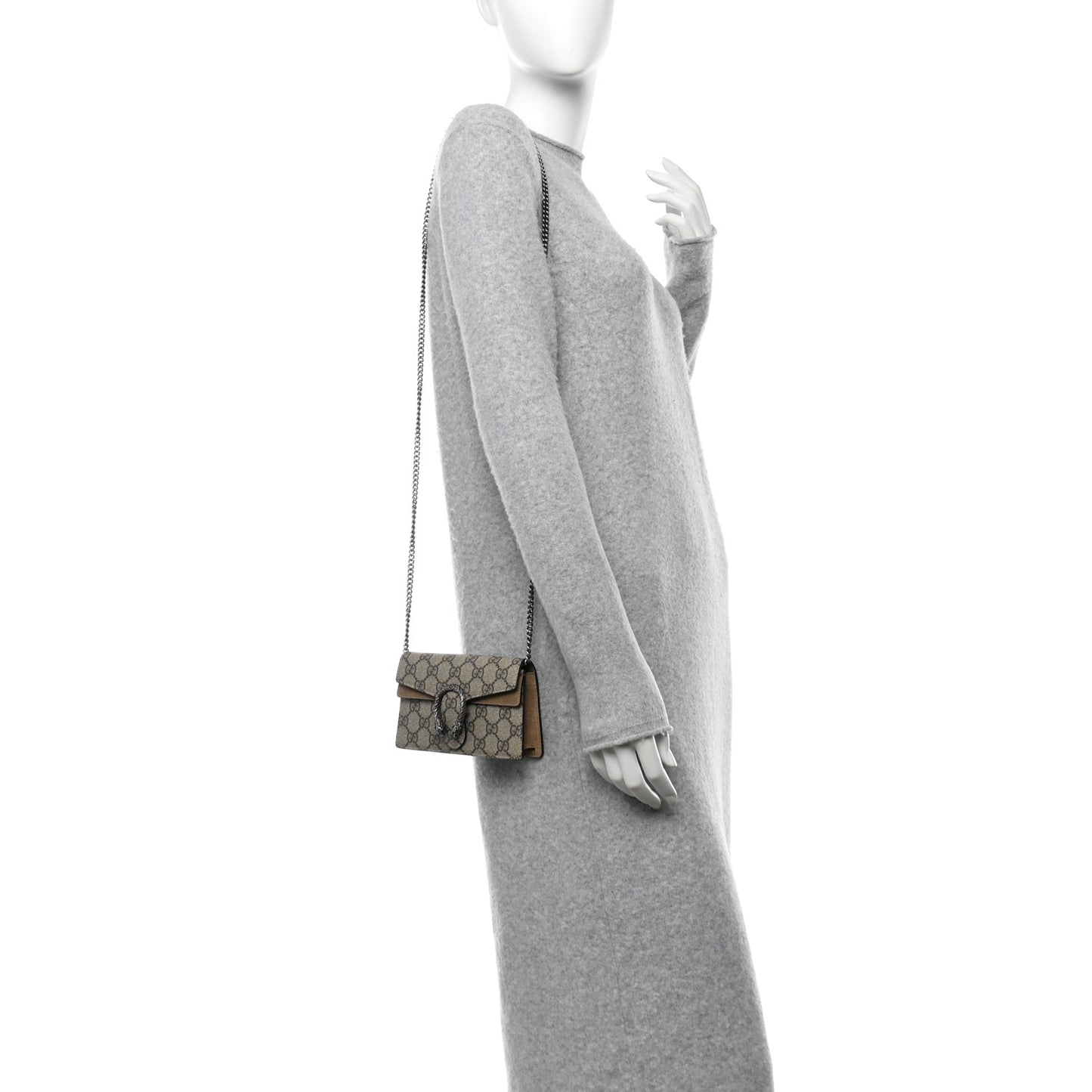 GG Supreme Monogram Super Mini Dionysus Shoulder Bag Taupe