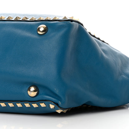 Valentino Garavani Calfskin Medium Rockstud Tote Blue 10 of 25