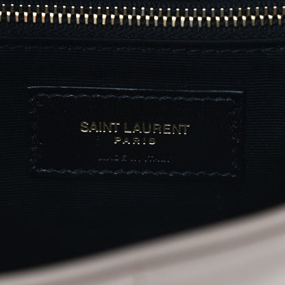 Saint Laurent Lambskin Quilted Toy Loulou Puffer Monogram Chain Satchel Dark Beige 6 of 9