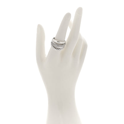 David Yurman Sterling Silver Diamond 17.5mm Crossover Five Row Ring 57 8 2 of 4