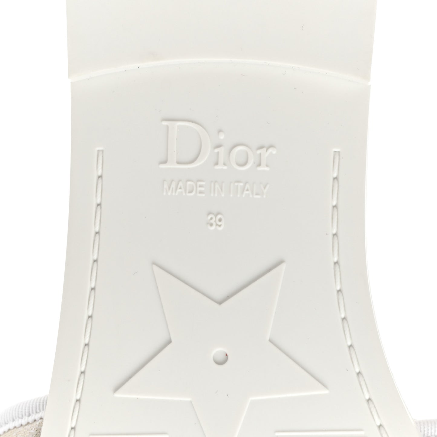 Technical Stretch Fabric Etoile Dio(r)evolution Slide Sandals 39 White Gold