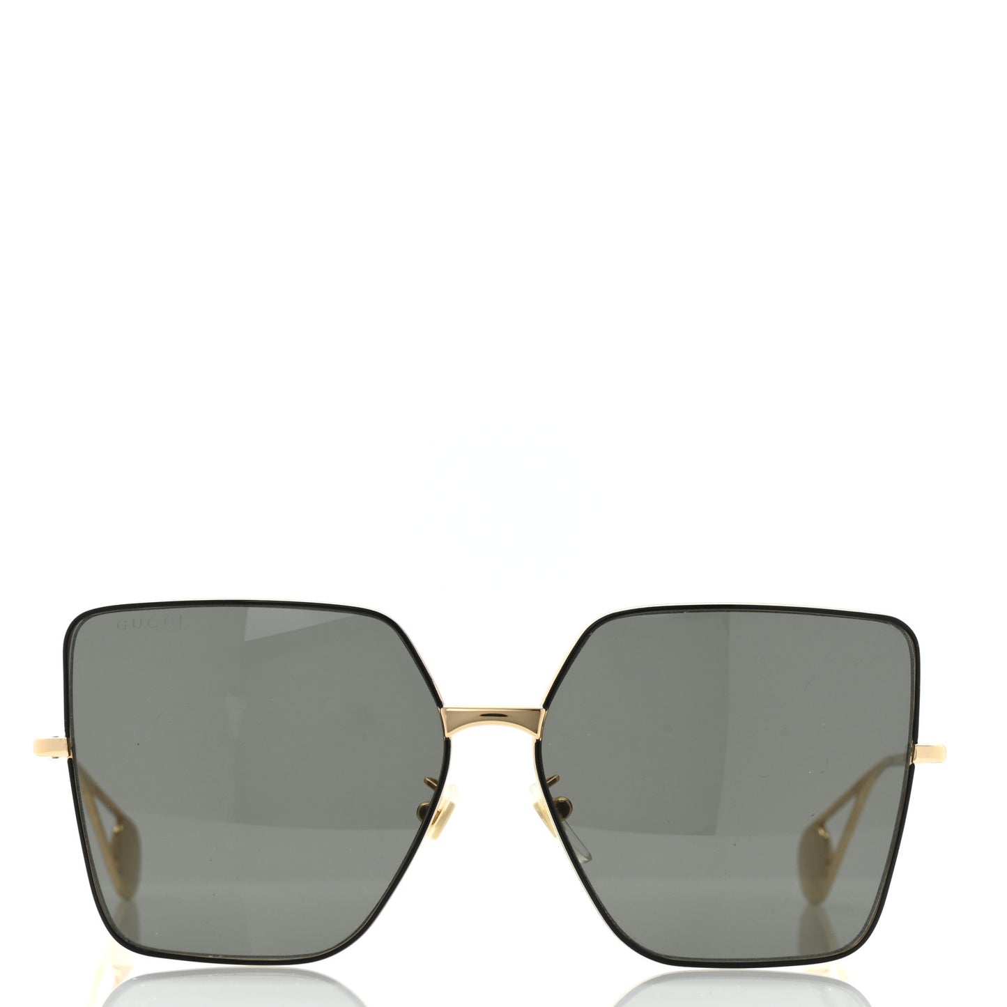 Square Frame GG0436S Sunglasses Black Gold