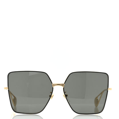 Gucci Square Frame GG0436S Sunglasses Black Gold 2 of 8