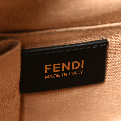 Fendi Canvas Vitello Regular 2Jours Tote White Black 6 of 10
