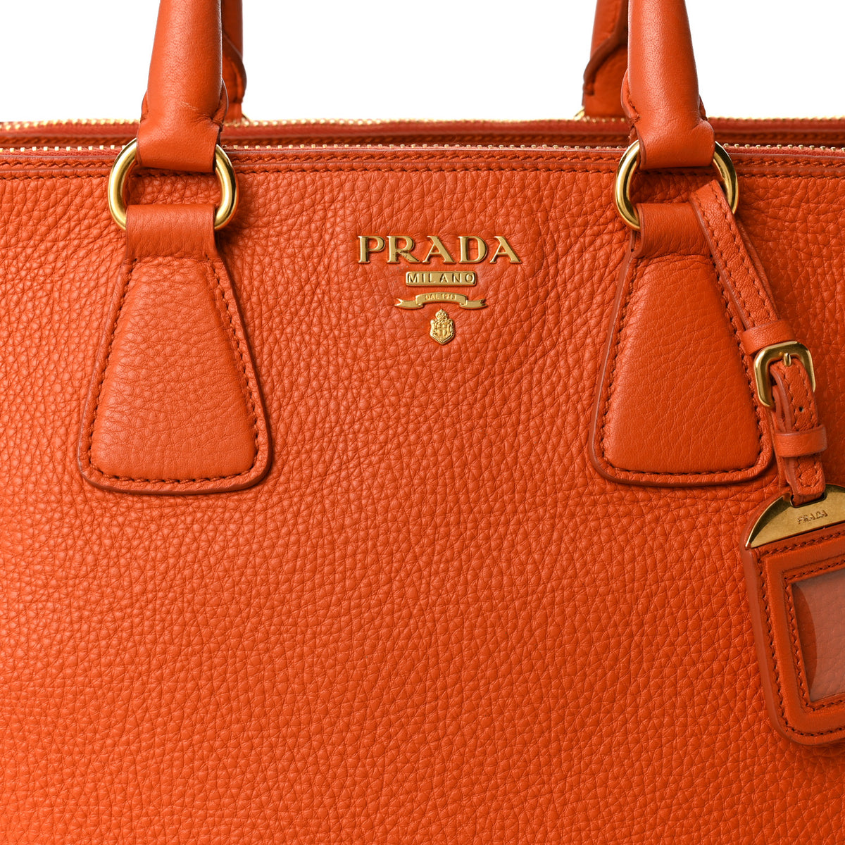 Prada Vitello Daino Tote Papaya 10 of 12