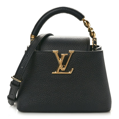 Louis Vuitton Taurillon Embellished Flower Handle Capucines Mini Black 1 of 9