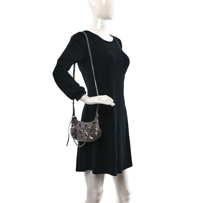 Balenciaga Metallic Agneau Arena Le Cagole Purse With Chain Mini Silver 2 of 9