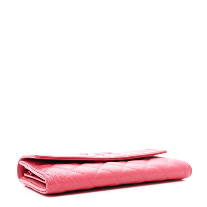 Chanel Caviar Quilted Large Filigree Gusset Flap Wallet Pink 4 of 8