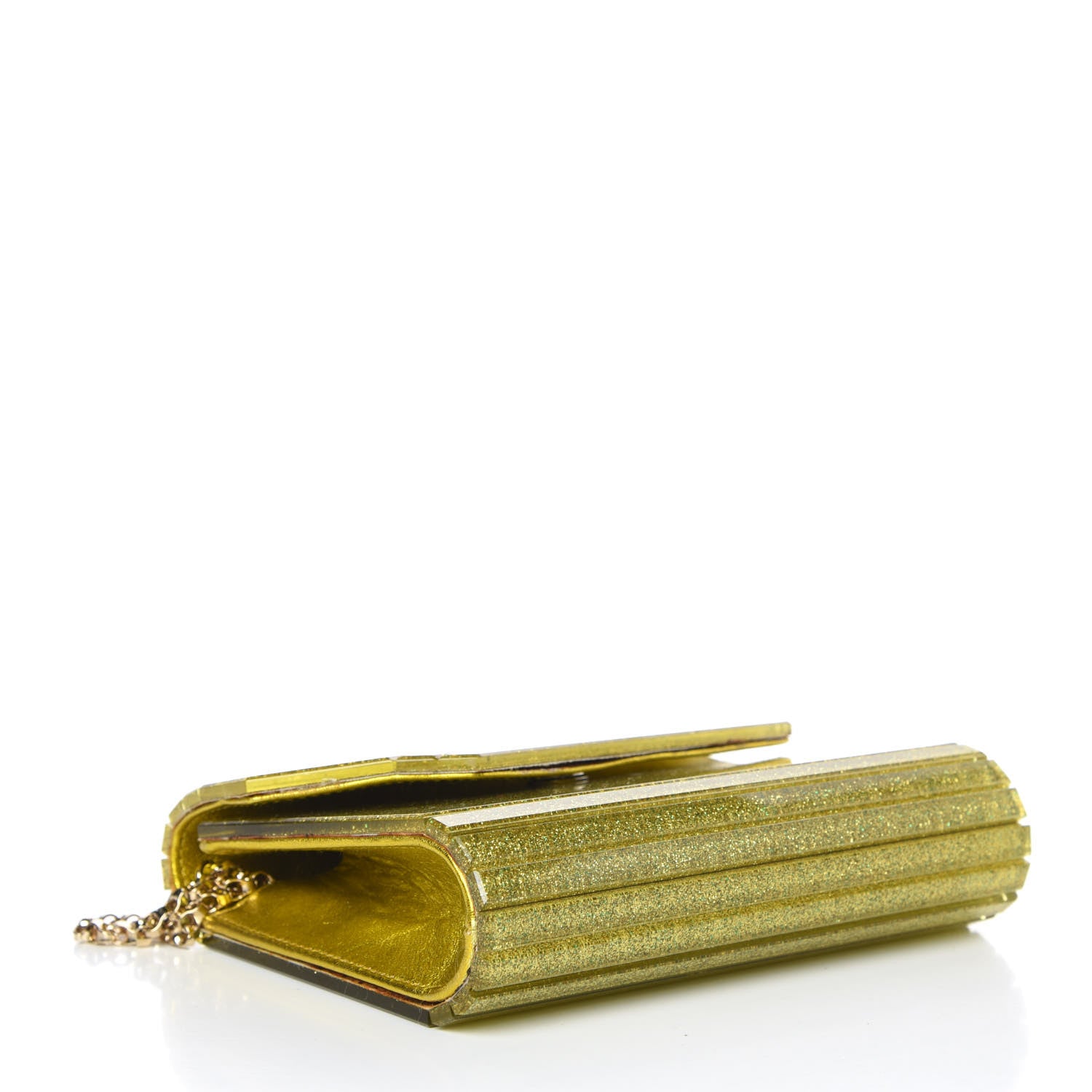 Jimmy Choo Acrylic Glitter Candy Clutch Citrine 4 of 15