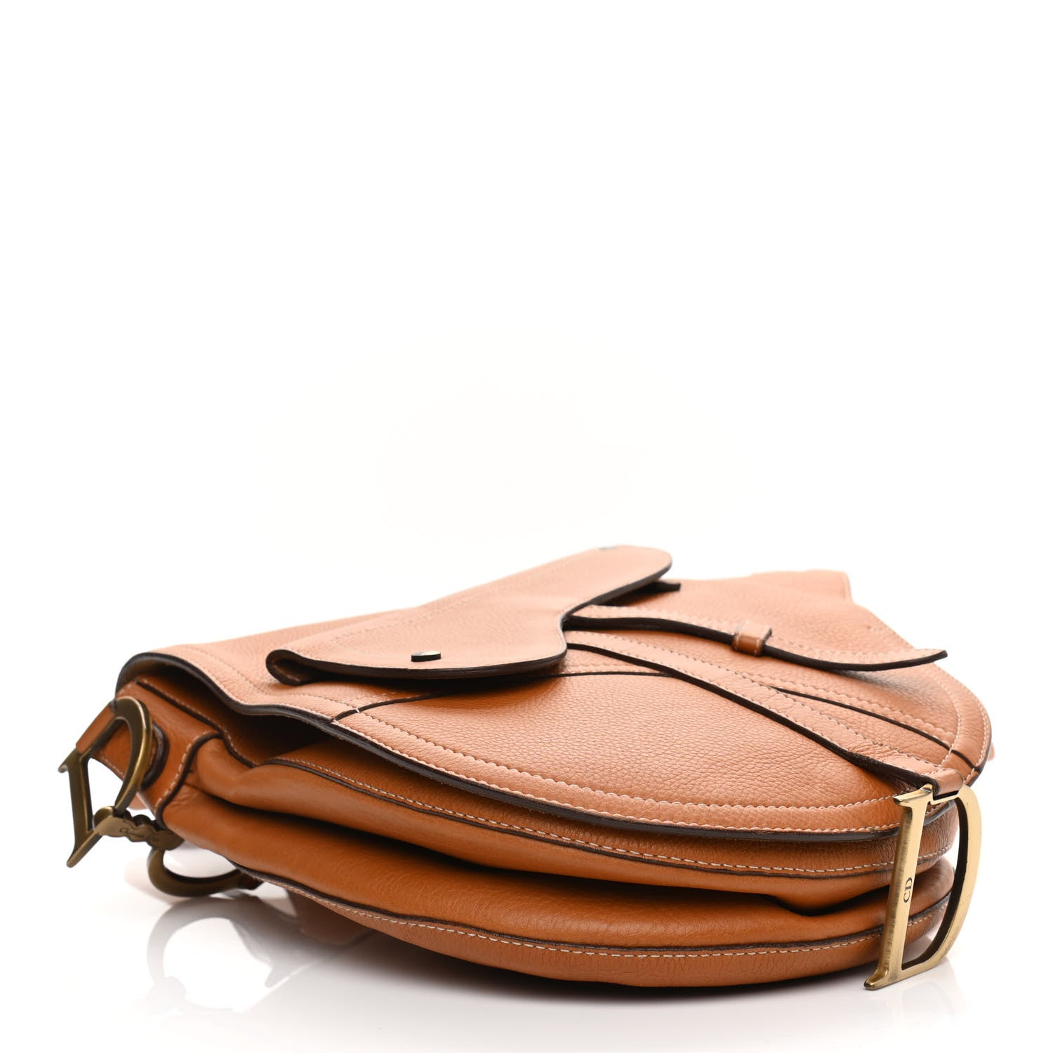 Christian Dior Calfskin Baudrier Saddle Bag Tan 4 of 12