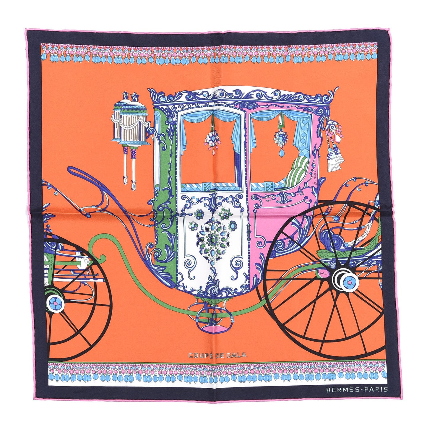 Silk Coupe De Gala Pocket Square Black Orange Multicolor