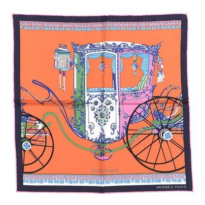 Hermes Silk Coupe De Gala Pocket Square Black Orange Multicolor 1 of 6