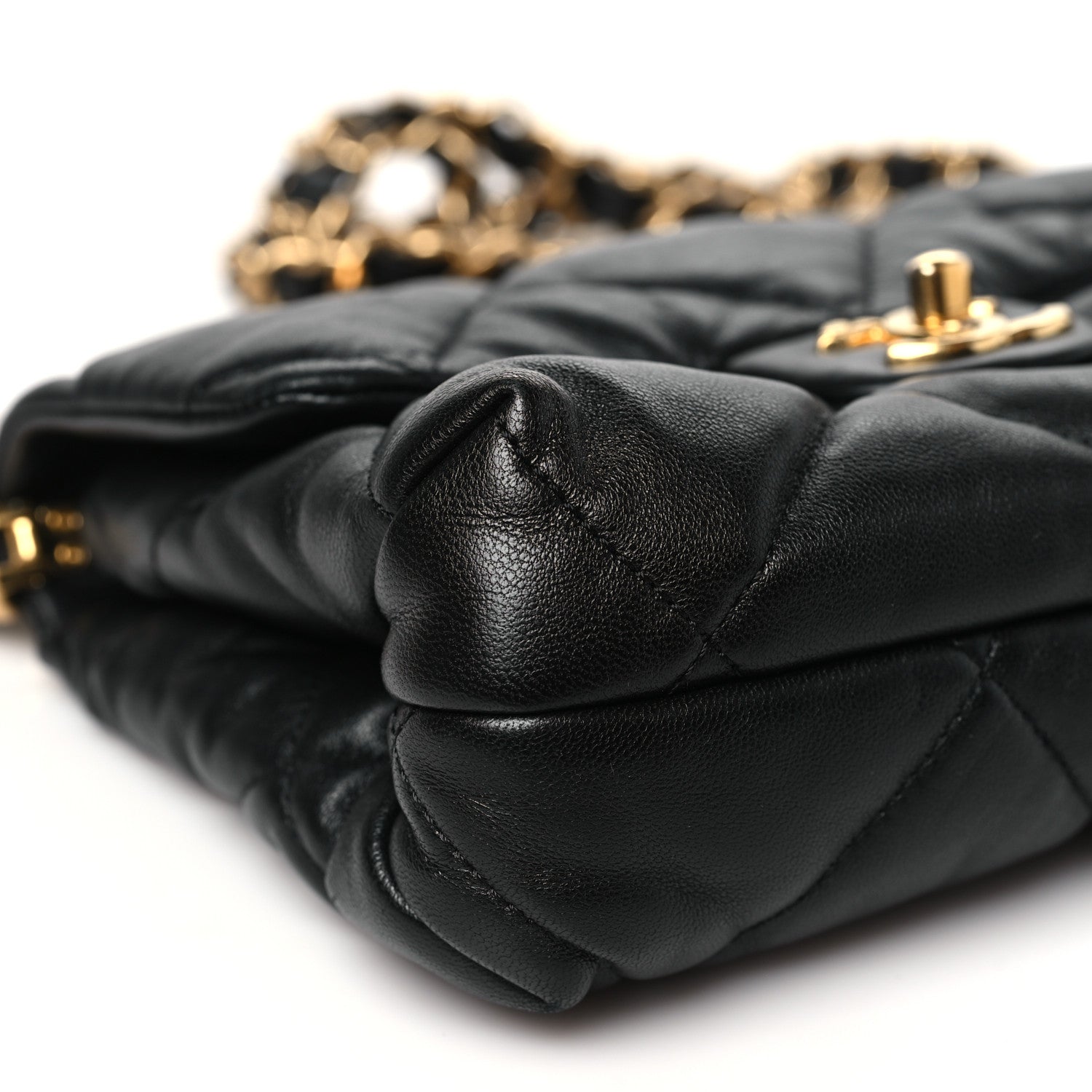 Chanel Lambskin Quilted Small Chain Top Handle Flap Black 9 of 11