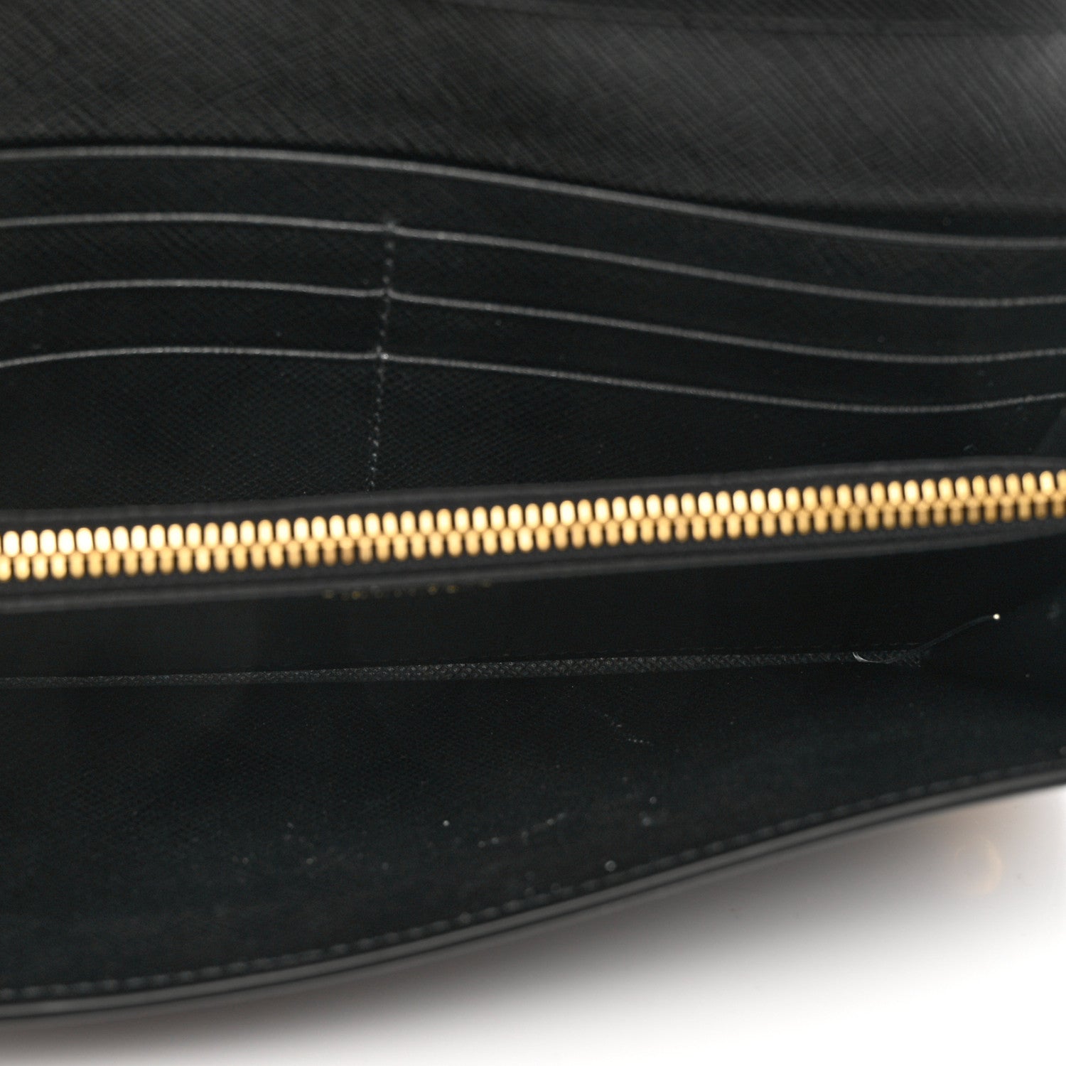Prada Saffiano Metal Continental Flap Wallet Black 6 of 8