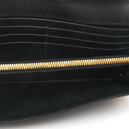 Prada Saffiano Metal Continental Flap Wallet Black 6 of 8