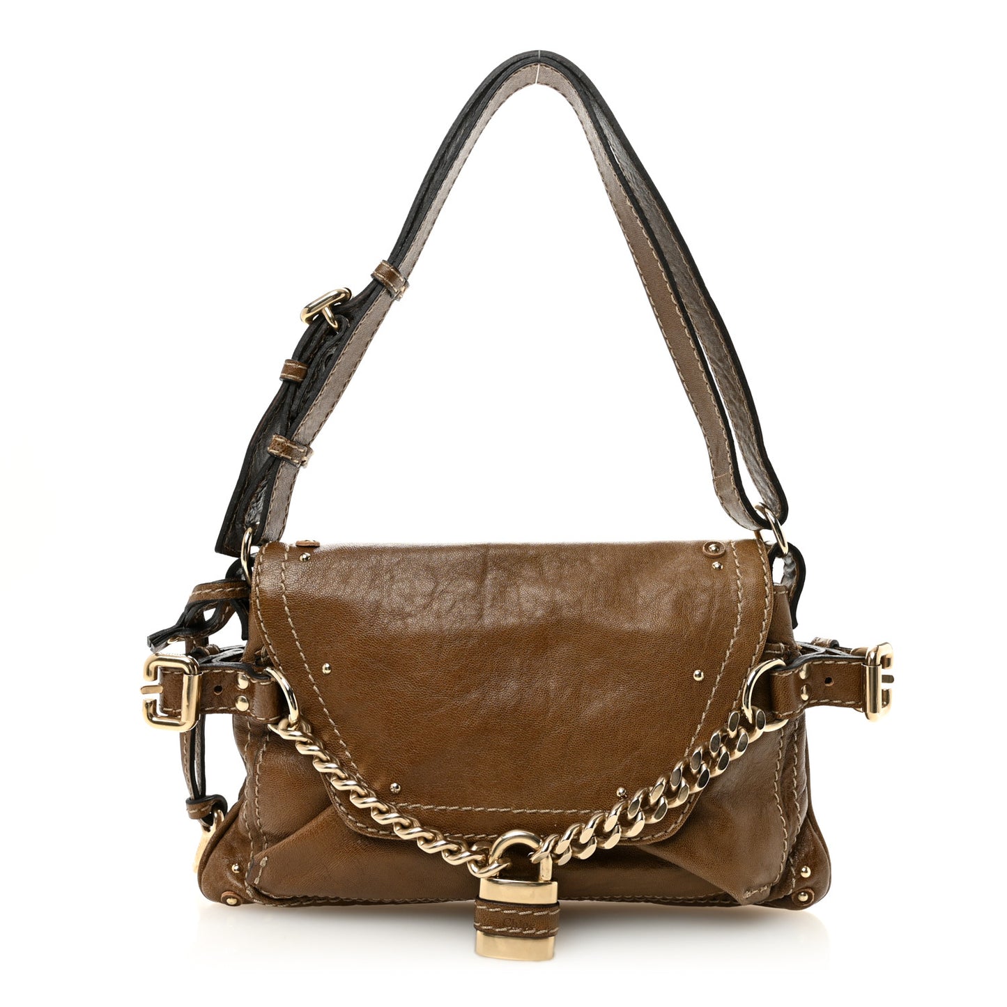 Lambskin Small Paddington Capsule Satchel Elephant