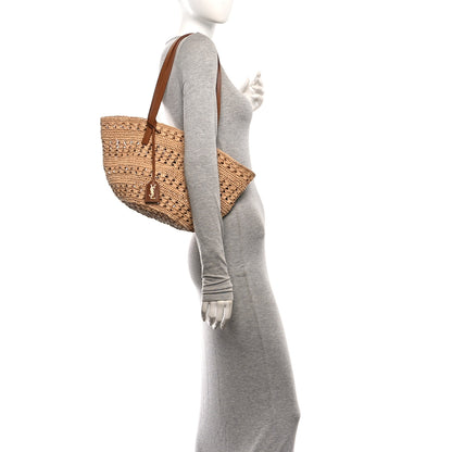 Saint Laurent Raffia Calfskin Medium Panier Tote Naturel 2 of 10
