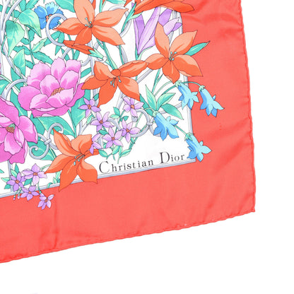 Christian Dior Silk Floral Square Scarf Multicolor 2 of 5